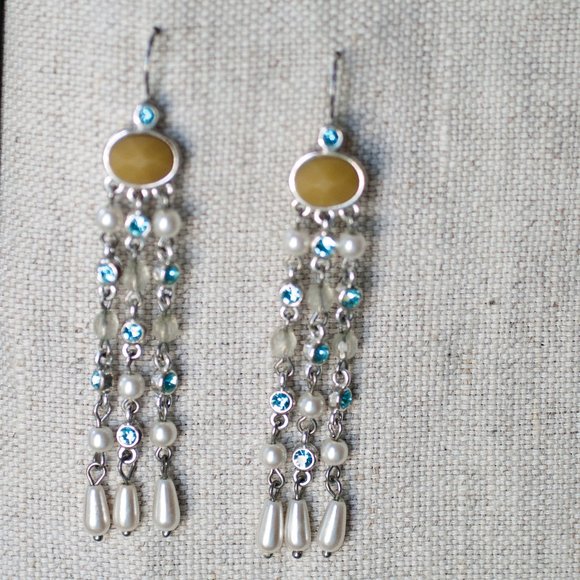 Liz Claiborne Rhinestone Chandelier dangle Earring - Picture 2 of 5